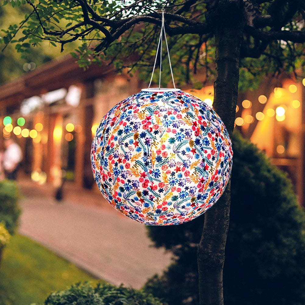 Round hanging store solar lights