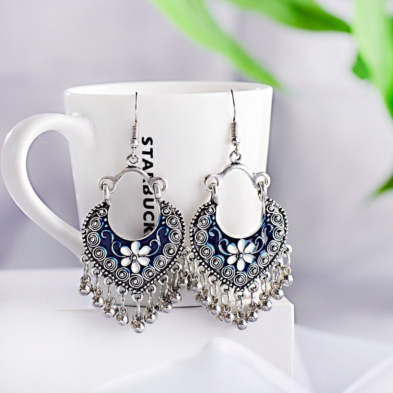 Blue deals tassel earrings