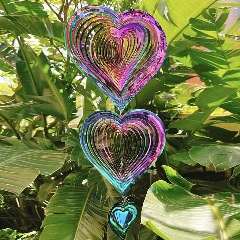 Love Heart Shape Wind Chime Decorative Charming Hanging Windchime