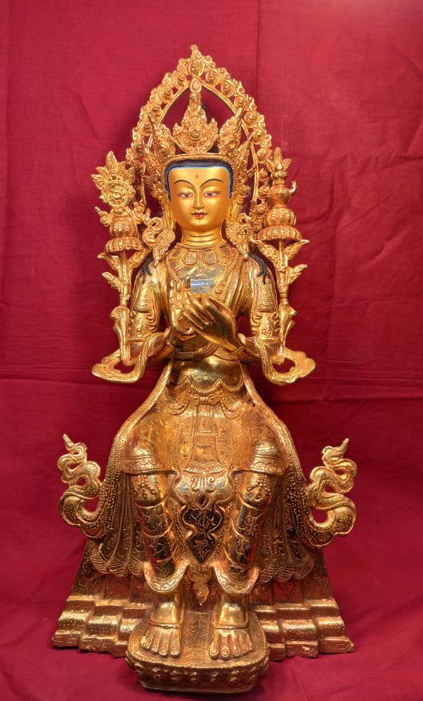Master piece Genuine Hand Made Tibetan Maitreya Buddha Statue 14 inch –  Ishka