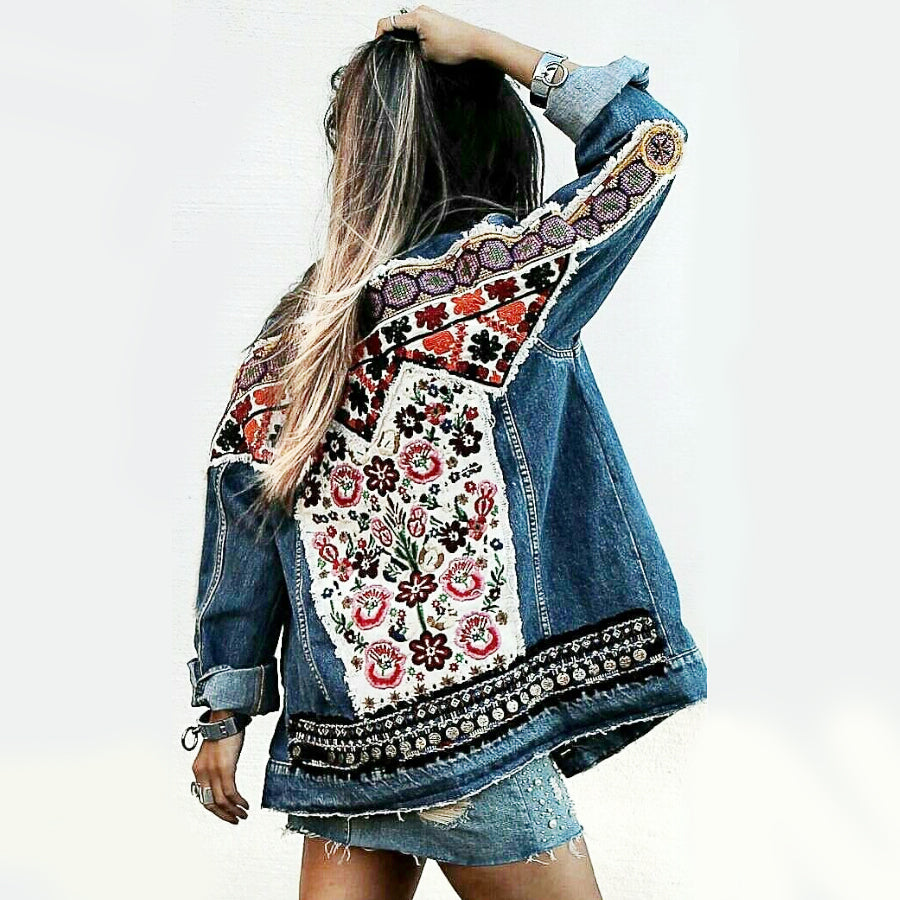 Denim deals jacket boho