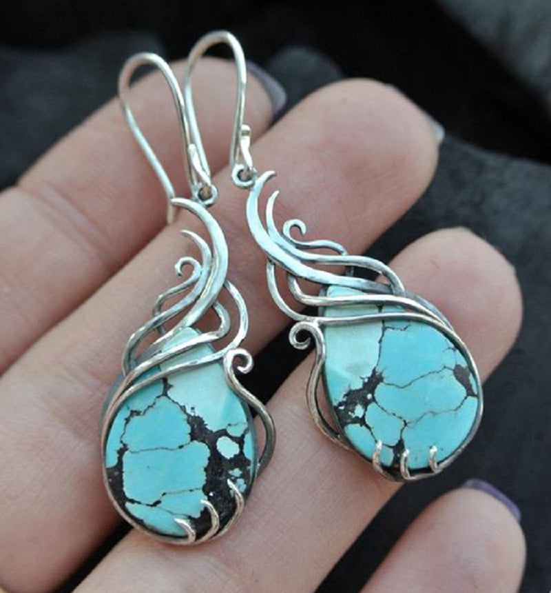 Green sales blue earrings