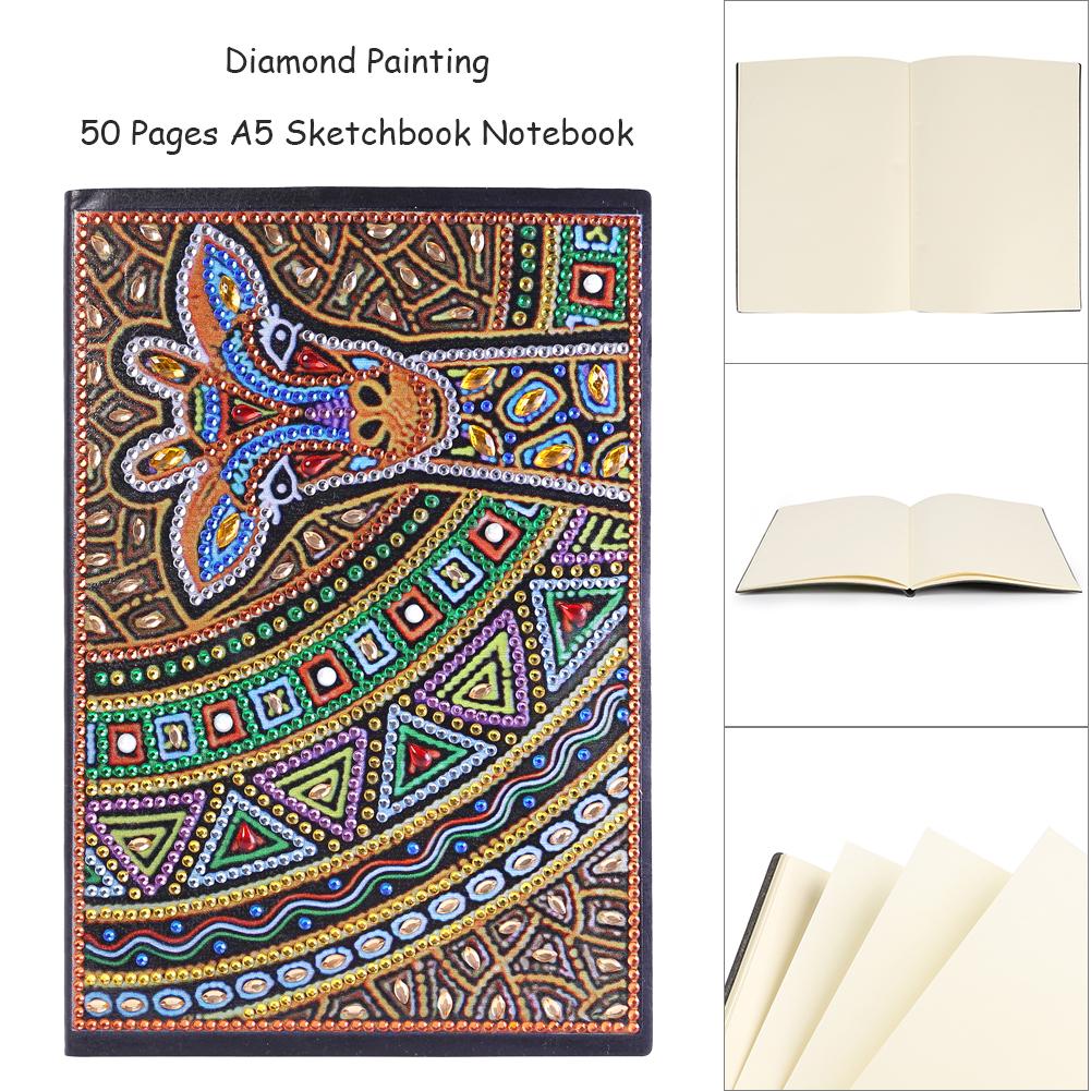 DIY Special Shaped Diamond Painting Owl Bird 50 Pages A5 Drawing