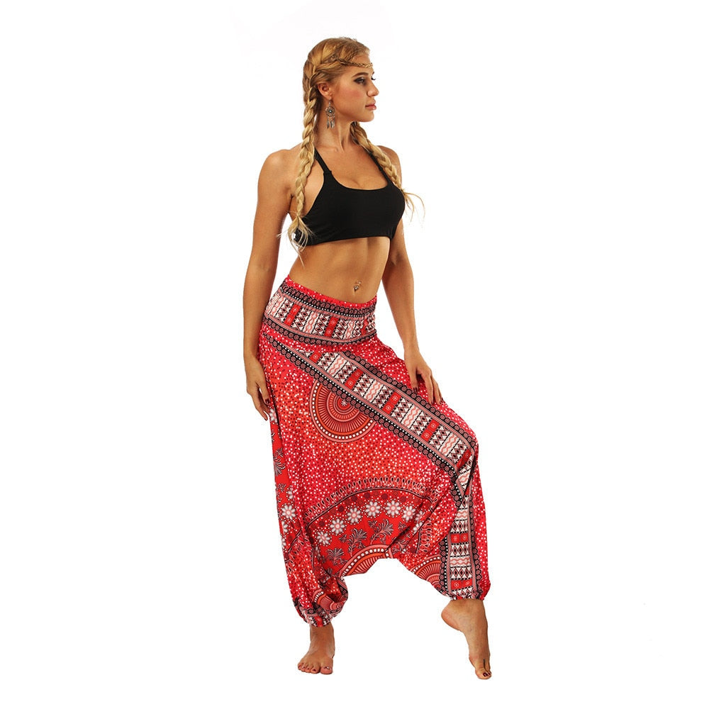 Women's Cuffed Printed Harem Trousers | Groupon