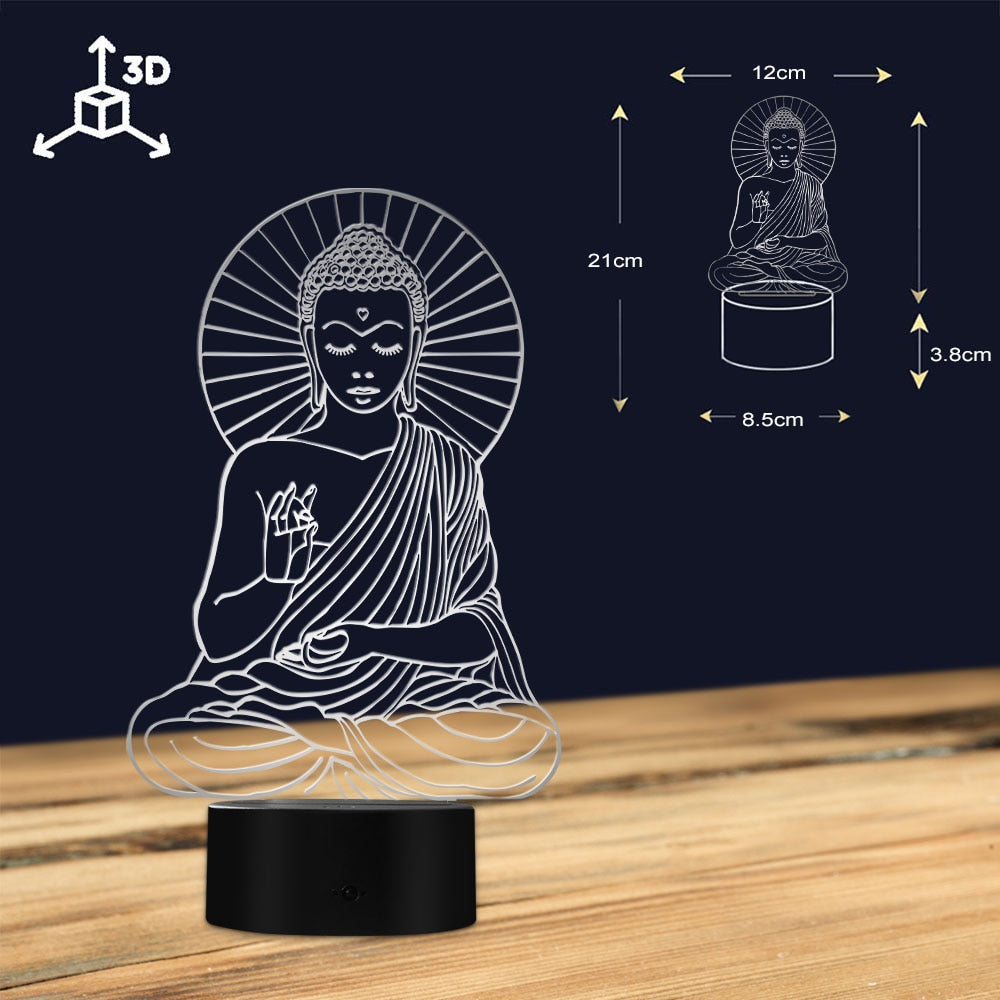 Buddha 3D LED Lamp with a base of your choice! - PictyourLamp