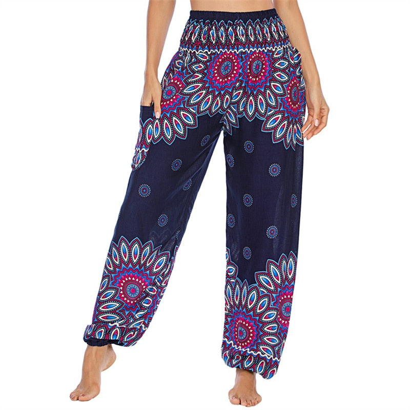 Boho Printed High Waisted Hippie Harem Yoga Pants – Ishka