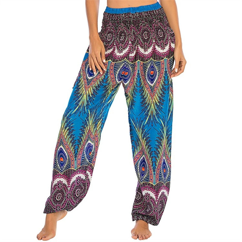 Boho Printed High Waisted Hippie Harem Yoga Pants – Ishka