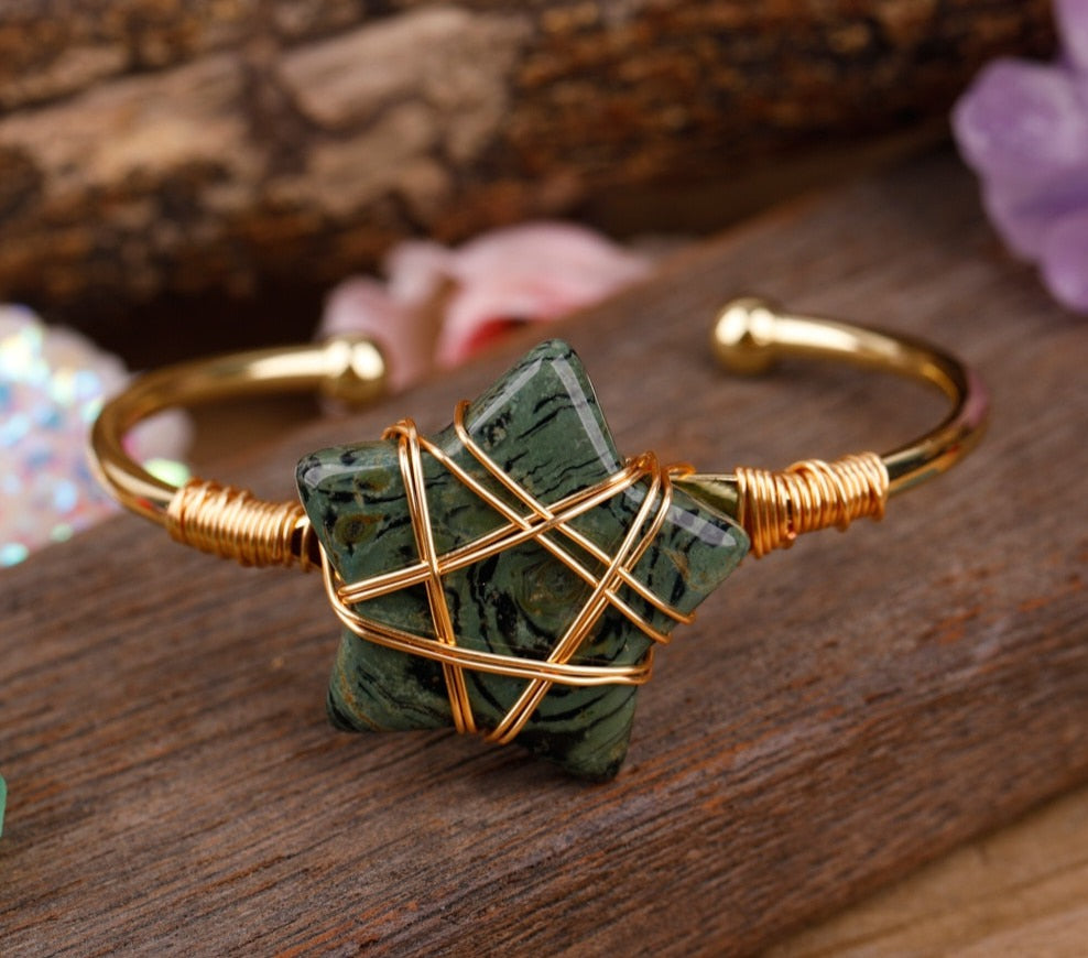 Wire wrapped store cuff bracelet