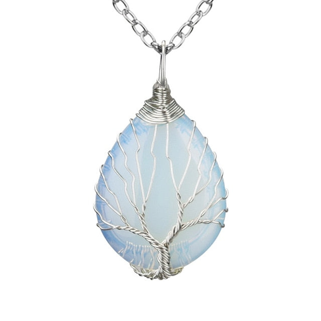 Opal tree store of life necklace