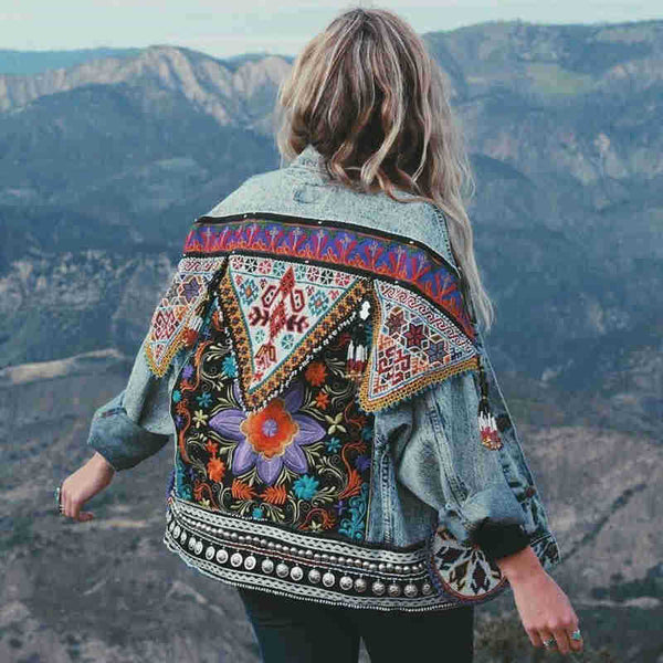 Embroidered deals trucker jacket