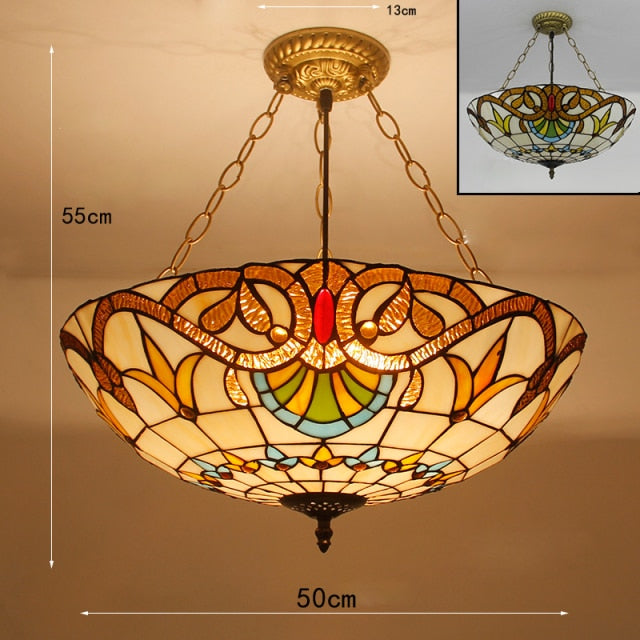 Antique stained online glass hanging lamps