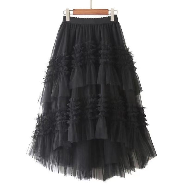 Vintage Layered Ruffled Long Mesh Princess Skirts – Ishka