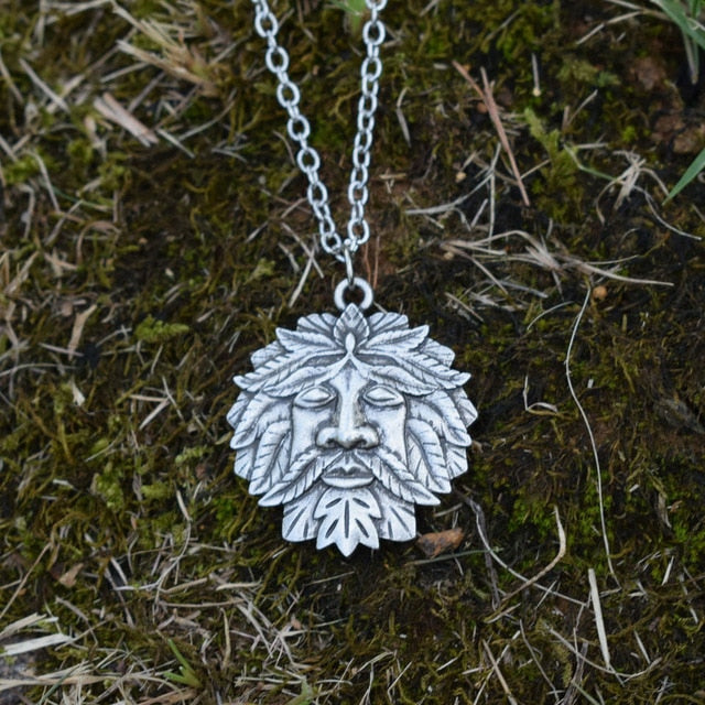 Green man sale pendant silver