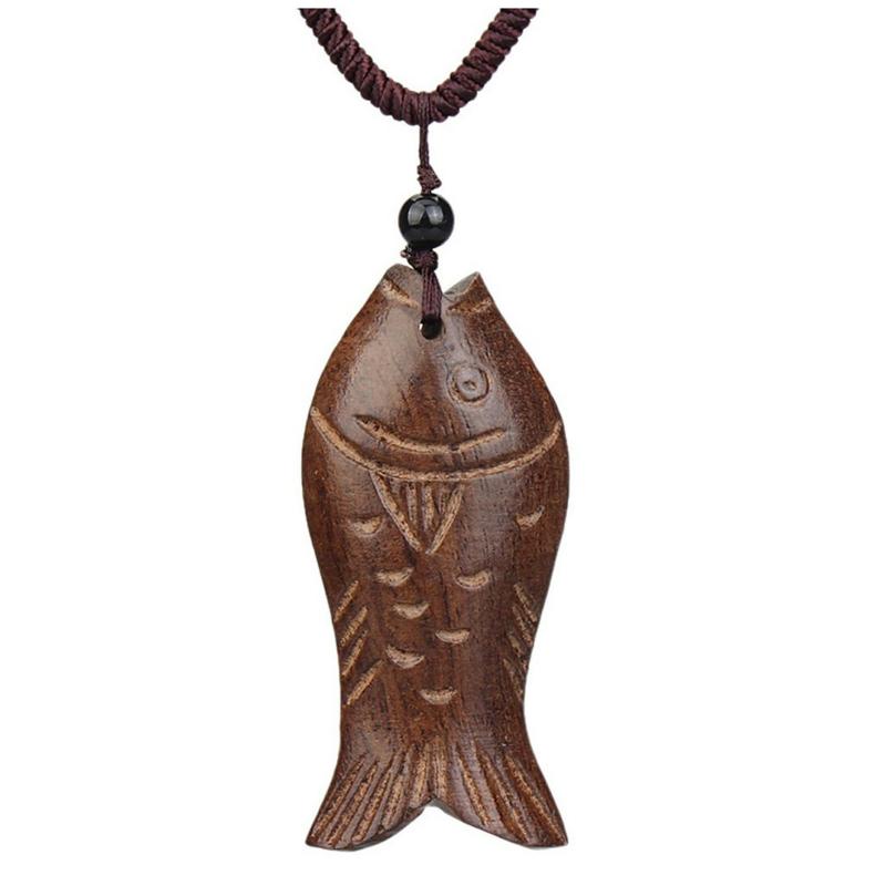 Wooden Lucky Fish Adjustable Long Pendant Necklace – Ishka