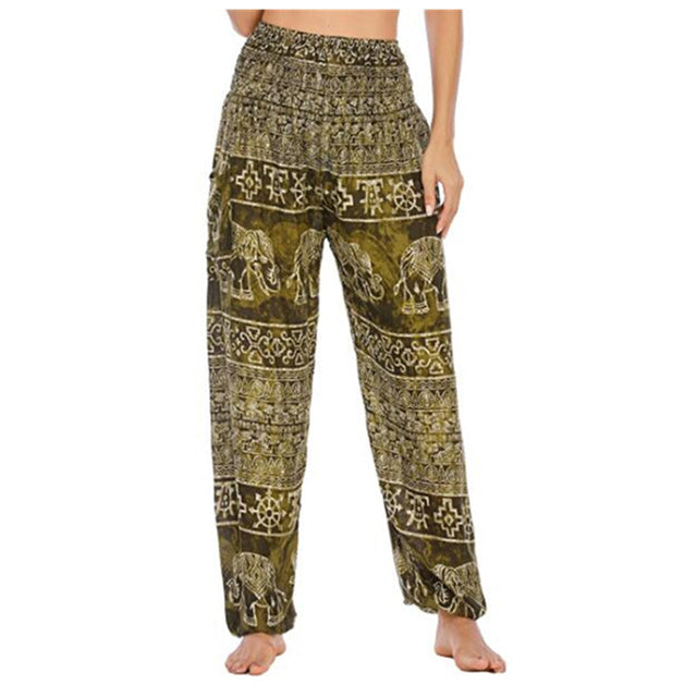 Boho Printed High Waisted Hippie Harem Yoga Pants – Ishka