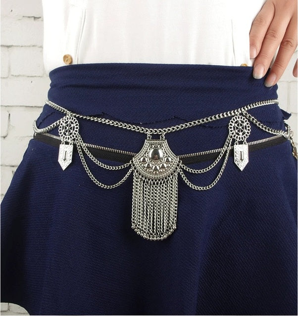 Golden Coins Tassel Charm Belly Dance Waist Belt – Ishka